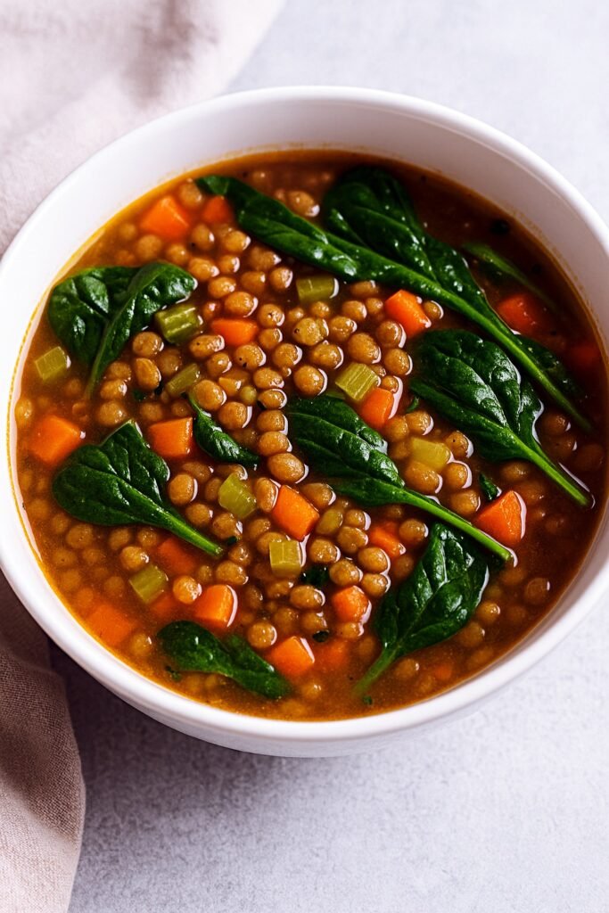 lentil & spinach soup recipe