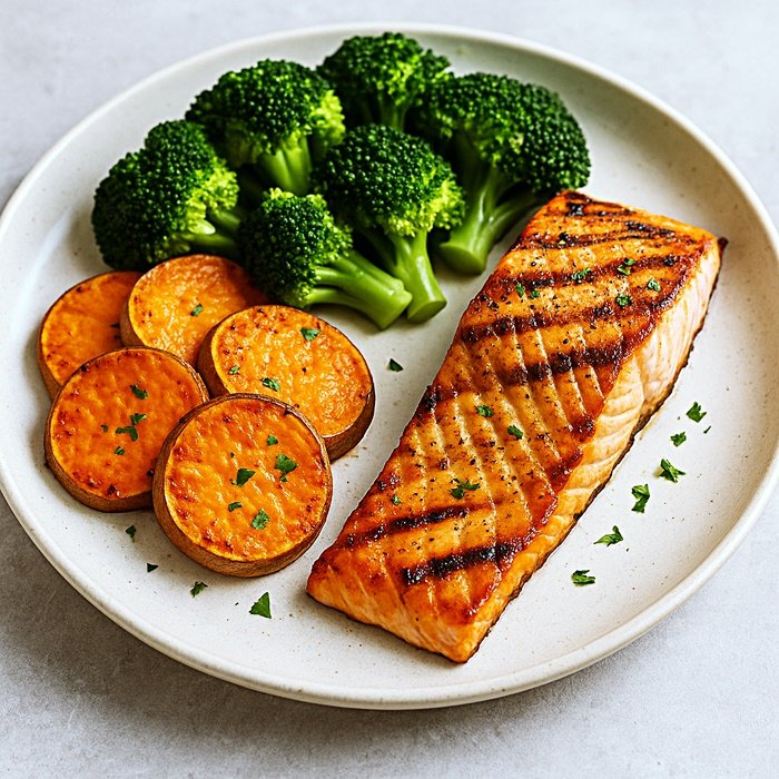 salmon & sweet potato plate