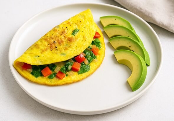 veggie omelet with avocado recipe