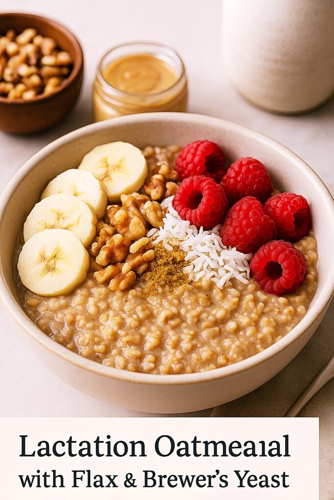 vegan lactation oatmeal with flax and brewers yeast